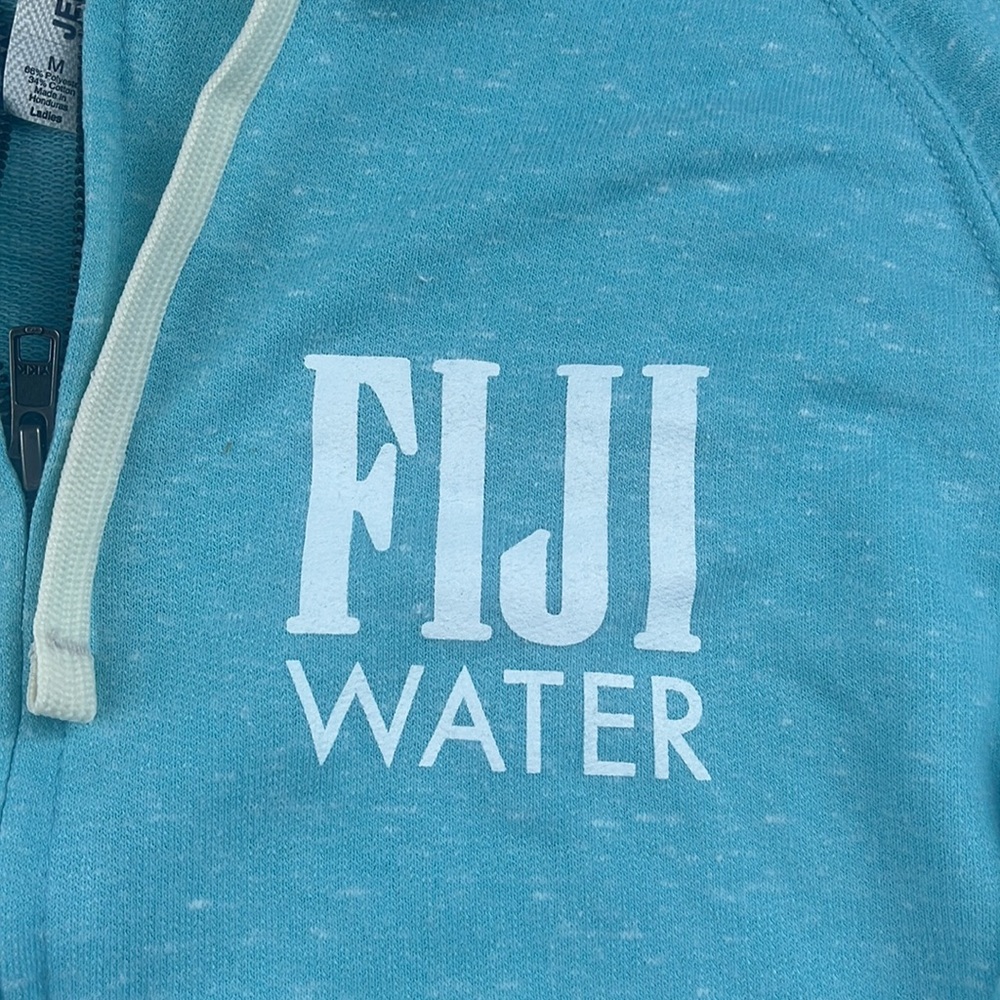 Jerzees Fiji Water Snow Heather French Terry Raglan Full Zip Hoodie S115-3 - Picture 3 of 4